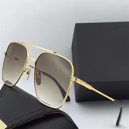 Occhiali da sole pilota quadrati Metallo oro Marrone Tonalità Sonnenbrille des lunettes de soleil Occhiali da sole moda per uomo Tonalità nuove con scatola2646