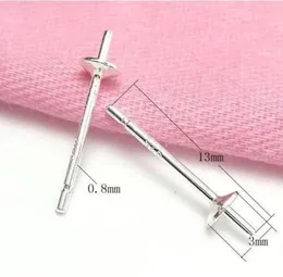 20PCSLOT 925 STERLING SILVER EARRING Needles Instands Components for DIY Craft Jewelry 08x3x13mm WP04375501295016608