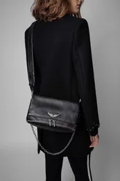 AAAAA POCHETTE ROCK SWAND WINGS ZADIG VOLTAIRE WOMENS TOTE HANDBAG COTTER COTTER BAG MAN MAN HELLINE LEATHINE WING CHAIN