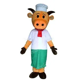 Halloween Cute Cook Cow Mascot Costume Cartoon Anime theme character Unisex Adults Size Advertising Props Christmas Party Outdoor Outfit Suit