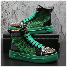 Namorado Sapatos Sapatos Prom High Top Rivet Designer de Bottom Grande Casamento Oxford Flats Us Tamanho: 6.5-9