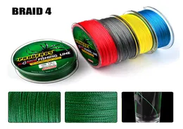 Filo da pesca intrecciato W4 Linee PE Spectra Rosso Verde Blu Giallo Grigio 8lb100lb 100m 4 tessiture Linea treccia7811015