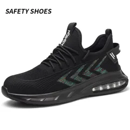 Capo di punta con scarpe da lavoro in acciaio di sicurezza anti-smash Sneaker a prova di foratura indistruttibili scarpe di protezione di protezione Black Dropirship Dimensione 36-48 No.678 267