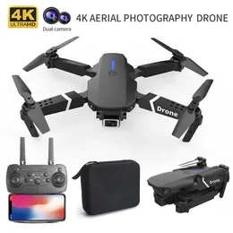 Zhenduo E88 Pro Drone med 4K-kamera Profesional HD 4K RC Airplane Dual-Camera vidvinkelhuvud Fjärrkontroll Airplane Toy Helicopter Teddy Bag