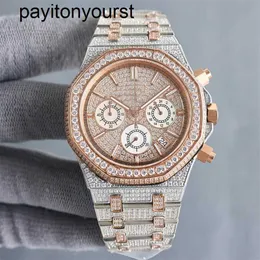 Мужчины смотрят Audemar Pigue Aps Factory Full Diamond Handmade Импортированное Quartz Timing Movements Watch 40 мм со сталью с алмазом 904L Sapphire Lady Bristand de
