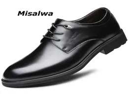 Misalwa Tradditional Men Derby Shoes Leather Official Basic Business Men Dress Shoes Black2293408