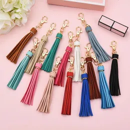 Bag Parts Accessories 5.9'' PU Leather Tassel with Lobster Swivel Keychain for Handbag Phone Car Key Jewelry DIY Keychains Charms Gift for Girls 231214