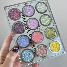 Sombra de olho Shellwe Maquiagem Stray Birds Collectiodn Pressionado Multichrome Flake Clear Eyeshadow Palette Duochrome 231213