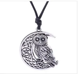 Z28 Vine Supernatural Wicca Moon & Star hollowed-out Pendant Cute Owl Animal Necklace Irish Knot Viking Amulet Jewelry9937097