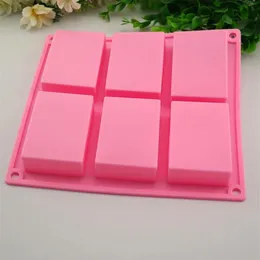 Cake Tools 6 Cavities Handmade Rectangle Square Silicone Soap Mold Chocolate DOOKIES Mould Cake Decorating Fondant Molds234v