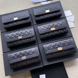Luxus -Brieftaschen Damen Genuinel Leder Brieftet Designerin Frau Geldbörse Kaviar Schaffellmünzgeldbeton Kreditkartenhalter Passpasshalter