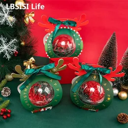 Gift Wrap LBSISI Life 12pcs Christmas Eve Clear Gife Boxes For Candy Chocolate Packaging Xmas Year Party Kids Favors Navidad 231214