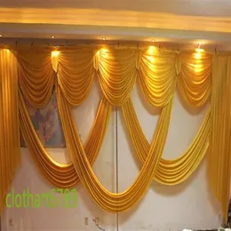 6 m szerokości łupów stylistę ślubną Valance Valance Tło Swags Party Curtain Celebration Etap Qerformance Projekty tła AN246Z