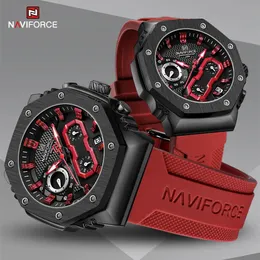 손목 시계 Naviforce Original Watch 남성과 여성 실리콘 스트랩 방수 패션 커플 쿼츠 손목 시계 날짜 디스플레이 시계 231213