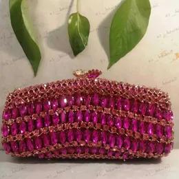 Sacos de noite Mulheres Fushia Cristal Sacos de Noite Festa Cocktail Prata / Verde Pedras Embreagens Bolsas Senhoras Diamnd Clutch Bolsa Bolsas de Casamento T231214