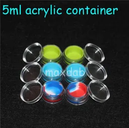 البلاستيك الشفاف acrylic e سائل الحافظة الحامل الشمع 5 مل mini acrylic bho الجرار silicone الجرار dab wax تبخير حاوية حاوية السيليكون 5254864