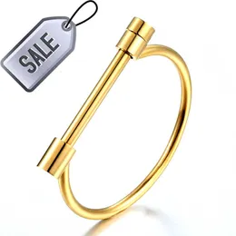 Design Horseshoe Screw Gold Sier Rose Black Stainless Steel Bracelets Bangles for Men Women Best Bracelet Gift