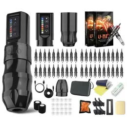 Tattoo Guns Kits Kiss of Dragon EXO Professios Wireless Machine Pen Kit Batterikapacitet 2400MA CARTRIDGE Rotary Nybörjare för kropp 231214