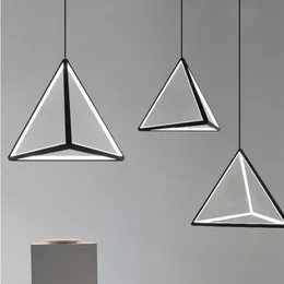 Modern LED Pendant Light Fixture Nordic Black Triangle Hanging Lamp Kitchen Living Room Matsal sovrum hemhusdekor188h