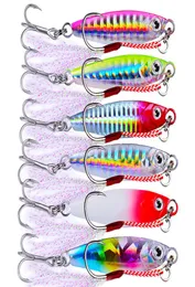 Jigging Piombo Esche Per Pesci Metallo Piatto Caduta Esche Lente 7G10G15G20G30G Casting Lure Deep Sea Jig Attrezzatura Da Pesca Con Piuma gancio8526827