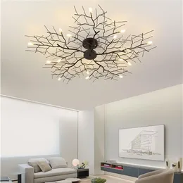 Plafonnier LED américain branche d'arbre nordique plafonniers en fer pour salon chambre lustres plafond décor luminaire247o