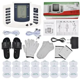 휴대용 슬림 장비 전신 통로 근육 정전기 EMS 침술 요법 마사지 16PADS 디지털 자오선 물리 치료 장치 세트 231214