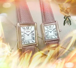 Montre De Luxe Damen- und Herrenuhr mit quadratischem Zifferblatt, 34 mm, 28 mm, Quarz, importiertes Uhrwerk, modische römische Tank-Serie, wasserdichte Business-Armbanduhren
