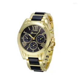 Wristwatches NO.2 Luxury Women Watches Roman Numeral Gold Plated Metal/Nylon Link Watch Fashion Ladeis Dress Clock Relogio
