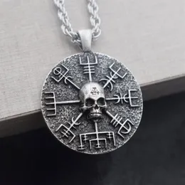 SanLan 12 pezzi Norse Vikings Gear Vegvisir con amuleto con collana con teschio260x