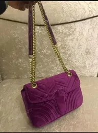 디자이너 -marmont 벨벳 가방 고품질 핸드백 여성 어깨 가방 디자이너 핸드백 지갑 체인 패션 크로스 바디 백