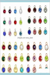 Takılar Bulgular Bileşenleri 6 Seçenekler 12 PCSlot Renkli Kristal Doğum Taşı Charms DIY Aksesuarlar Mücevher Yapımı Bilezik Earri5229481
