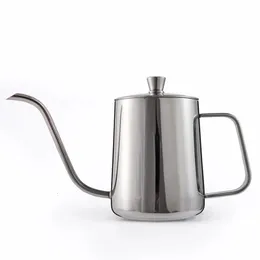 Potes de café mão gotejamento chaleira acessórios ganso bico chaleiras inoxidável fabricante bule pote gooseneck acessório aço coffeeware 231214