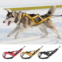 Dog Collars Leashes Dog Sled Harness Pet Weight Pulling Sledding Harness Mushing X Back Harness For Large Dogs Husky Canicross Skijoring Scootering 231213