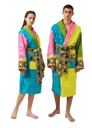 Roupão de banho de algodão clássico de luxo masculino e feminino marca sleepwear quimono roupões de banho quentes casa usar roupões de banho unissex 770647892