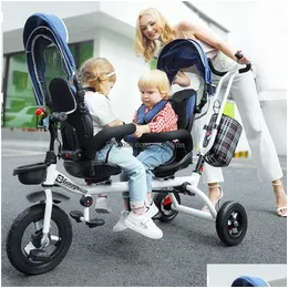 Carrinhos de bebê# triciclos childrens bicicletas gêmeos de 1 a 5 anos de idade carrinhos de bebê podem ser transformados em 3 em 1 carrinho de carrinho de carrinho de bebê entrega de queda b dhhmk q240429