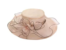 Cappello da donna 70 Vendita in organza floreale a tesa larga Chiesa Kentucky Derby Fascinator Lady Tea Party Cappello da sole36794492965058