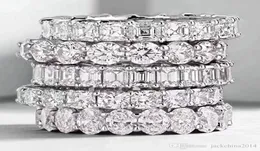 Vecalon Eternal Eternity Band Ring 925 Sterling silver Bijou Diamond cz Promise wedding Rings For Women Bridal Party Accessories2797863