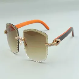 2021 дизайнерские солнцезащитные очки 3524023, линзы средней огранки с бриллиантами, натуральные гибридные деревянные дужки, размер очков 58-18-135 мм288J