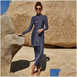 Swim Wear Zużycie Burkini Muzułmańskie stroje kąpielowe kobiety Fl er Hijab Swimsuit 2 -części