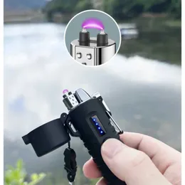 Outdoor Flashlight Waterproof Cigarette Lighter Retractable 360° Rotating Hose Type-C Rechargeable Electric Arc Men Gift