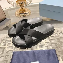 Moda monólito chinelos slides designer mulheres sandálias fora do escritório tênis flip flops triângulo logotipo couro casual praia sapatos planos C14