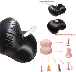 Nxy Dildo Camatech Strapon Inflatable Pillow Masturbation for Men FemaleRiding Chair with Detachable Anal Plug Cushion Sex T74312891388312