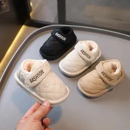 Första vandrare babyskor pojke tjej vinter varm spädbarn snö stövlar fleece mjuk botten sko födda inomhus sneakers småbarn vandrare 231213