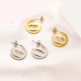 Exklusiv örhänge 18K Gold Plated Studs Letters Earings Geometric Hoop Jewelry Charm Wedding Luxury Earring 6 Styles Studörhängen Set gåva