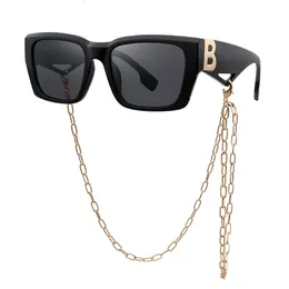 Desginer balanciaga 8258 New Fashion B Letter Square Chain Trend Damen-Sonnenbrille