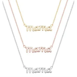 10st. Small Mama Mom Mommy Letters Halsband Stamped Word Initial Love Alphabet Mother Halsband för Thanksgiving Mors Day234D