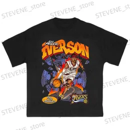 Men's T-Shirts Iverso Steals King Tribute Printed Graphic Cotton T-shirt Basketball Sports Style Short-sleeved Round Neck T-shirt 2023 New T231214