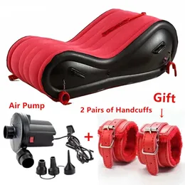 Sex Furniture Rotes aufblasbares Sex-Sofa-Möbel, 440 Pfund Tragfähigkeit, EP-PVC-Kissen, Luftkissen, Bettstuhl für Paare, Erwachsene, Männer, Frauen, 231214