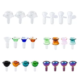 Smoking Pipe Tobacco Dome Bowl Mushroom Style Flower Style 19mm Male Female Colorful Dab Rig Glass Water Bong Bubbler Pipes Glass Bowls 9 Models