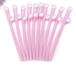 Decoração de festa 10 PCs bebendo pênis de pênis Bride Shower Sexy Hen Night Willy Novelty Nude Straw para Bachelorette Supplies221263912